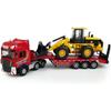 1/50 Flatbed Truck Toy with Excavator Loader Tractor Bulldozer Semi Tow Truck Transport Trailer Metal Diecast Construction 2 In 1 Vehicle