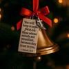 Библейские стихи Рождественский колокольчик Золотой металлический колокольчик Украшение для подвешивания на рождественскую елку для христианского праздничного домашнего декора