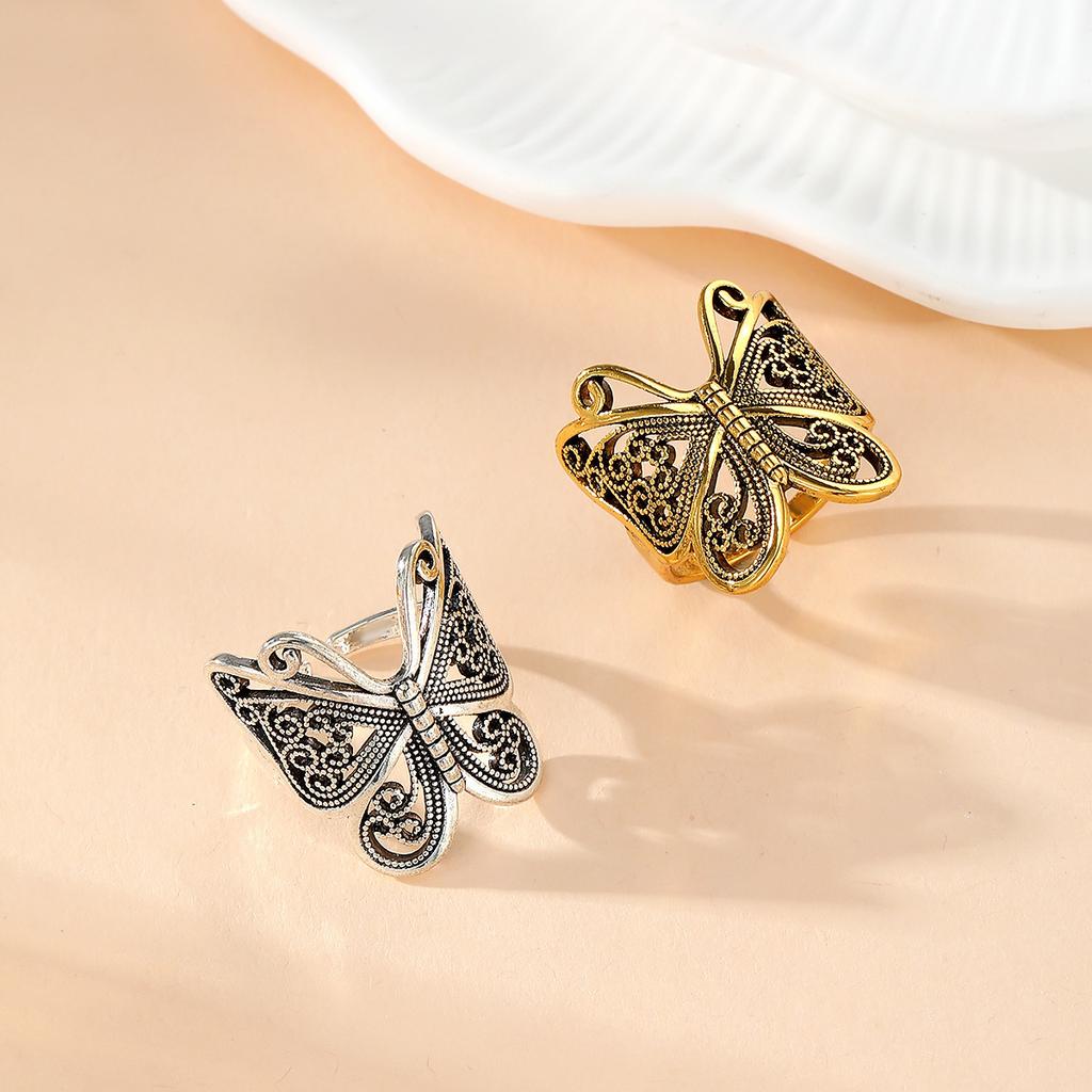 Универсальное винтажное кольцо с бабочкой, Модные кольца, Изысканное кольцо для женщин