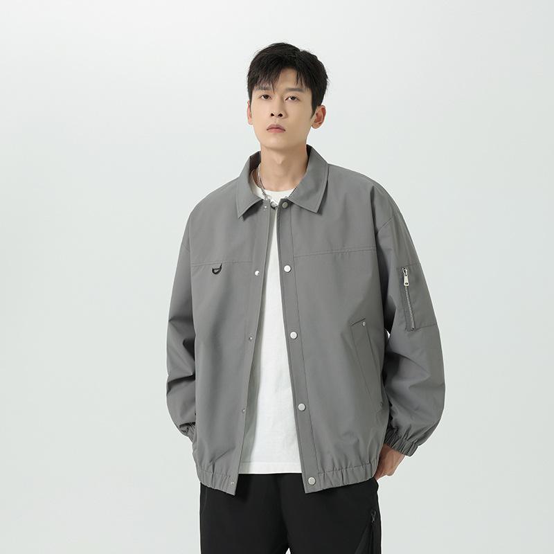 Куртка с воротником-бейсболкой, осеннее мужское пальто, свободная повседневная модная тонкая верхняя часть для мужчин