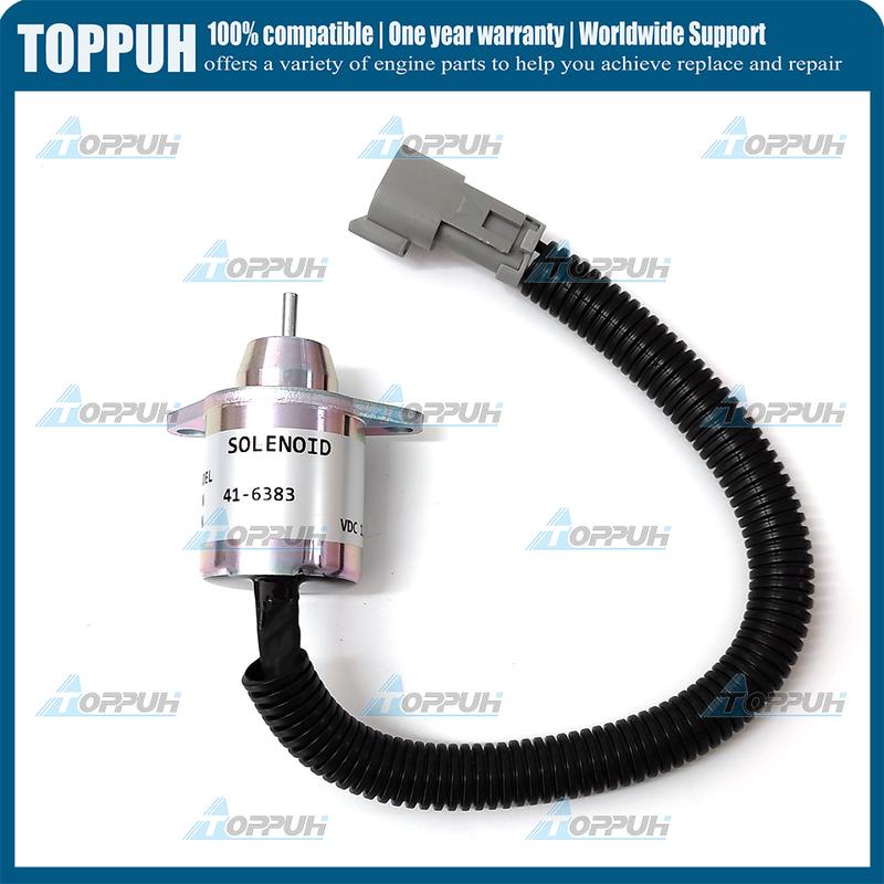 New 41-6383 Fuel Shutoff Solenoid 12V For Yanmar For Thermo King TK TK416383 416383