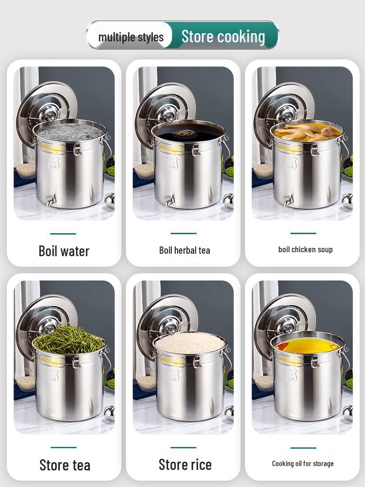 Extra Thick Stainless Steel Multi-Purpose Bucket with Faucet and Buckle