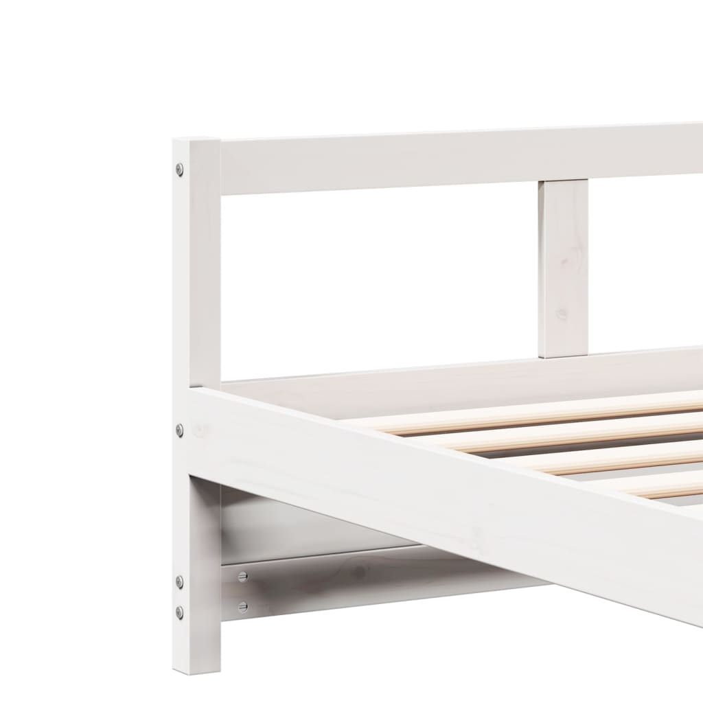 Daybed without Mattress White 80 x 200 cm Solid Pine Wood