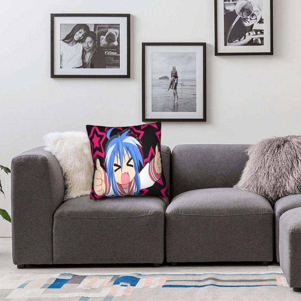 Konata Izumi L-Lucky S-Star Pillow Cover Retro Trendy Pillow Case For Sofa Home Decoration Comfy Pillowcases Gift