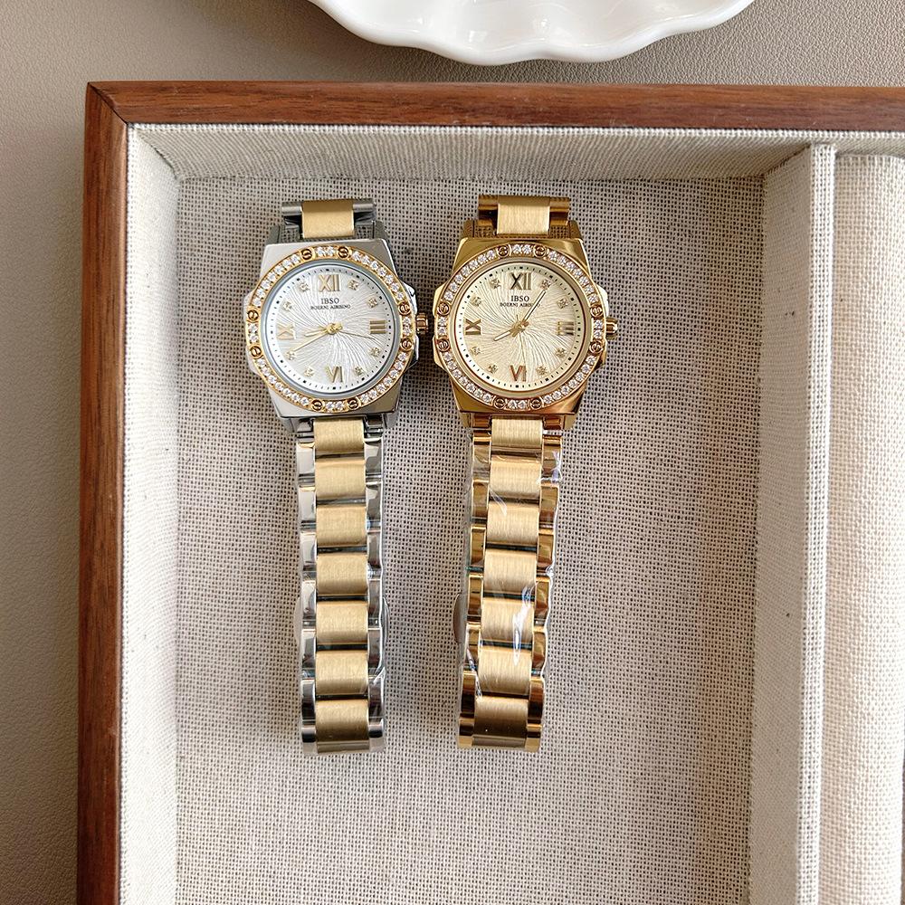 1301 Light Luxury Fashion Steel Belt Diamond Women's Watch High Sense Rome