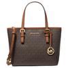 MK Jet Set Монограмма Color Block Логотип Кожаная Сумка-тоут Женские Сумки-тоут Acorn-Brown 35T9GTVT0B-200