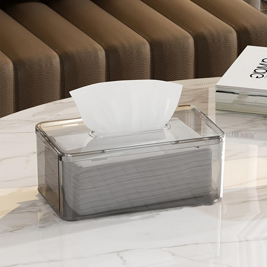 Коробка для бумажных салфеток для лица с крышкой Стол Прозрачный Диспенсер для сушильных листов Прямоугольный для столов Столешница Туалетный столик Спальня Комоды
