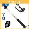 Steel Extendable Stainless Selfie Stick With Bluetooth Remote Outdoor Control