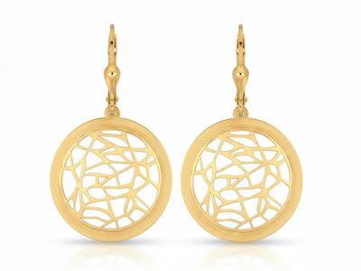 Openwork Dangle Earrings 585 14k Gold 2.55g 38mm X 22.4mm Elegant