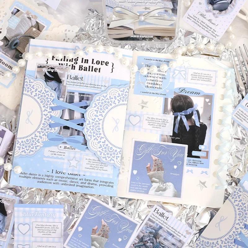 Милая корейская шикарная наклейка для журнала-скрапбукинга, балетный кружевной бант, бабочка, канцелярская наклейка, декор своими руками, модная наклейка