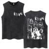 Washed Korn Follow The Leader Винтажные майки Металл Готика Рок-группа Безрукавки Мужские Женские Хлопковые Оверсайз футболки