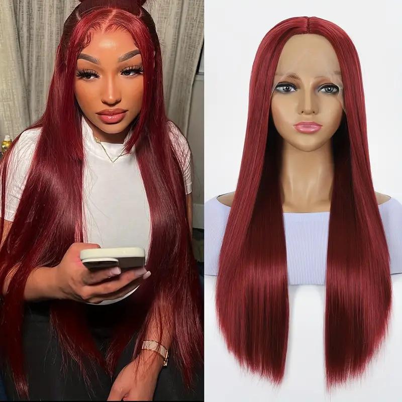 Front lace wig, women's medium length, fluffy natural fashion daily full hair cover in stock