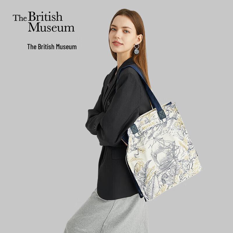 British Museum European Culture Nautical Embroidery Canvas Shoulder Bag