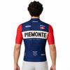 Blue Red Contrast Danish Flag Element Quick Dry Breathable Road Cycling Jersey Short Sleeve Men Women