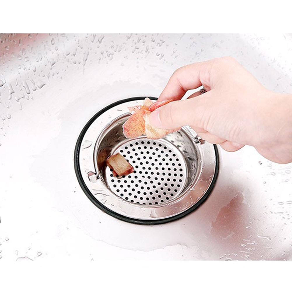 Kitchen Sink Strainer With Handle Design Stainless Steel Rust Free Anti-clogging Drain Strainer