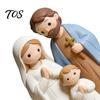 Religious Blessing Gifts Christmas Nativity Scene Figurine, Cartoon Manger Baby Jesus Resin Craft Small Sets for Home, Creative Indoor Holiday