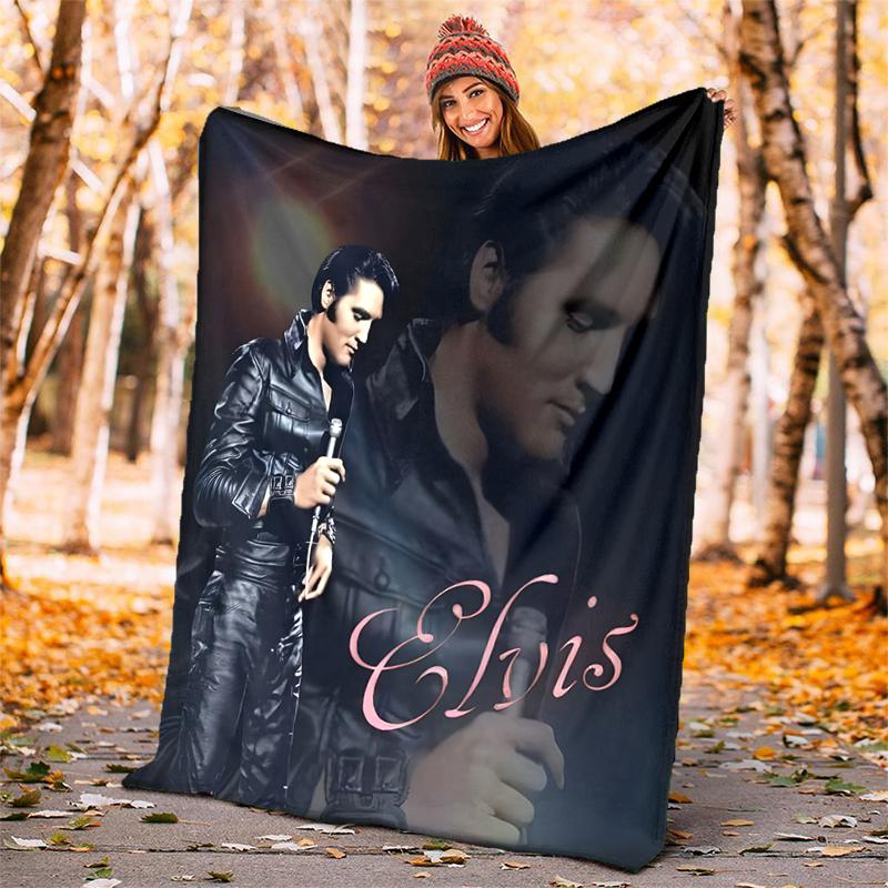 Elvis Flannel Blanket Soft All-Season Throw, Design for Camping, Car Travel, Hiking Sofa, Bed, Office Perfect Gift for Parties