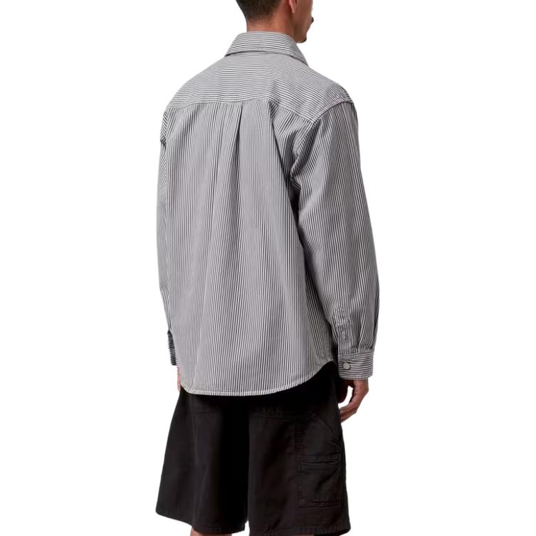 Carhartt WIP SS26 Рубашка-жакет Mercer Тяжелая Удобная Модный Дизайн Полосатая Рубашка-куртка с Длинным Рукавом Унисекс рубашки I036495-3OK-06