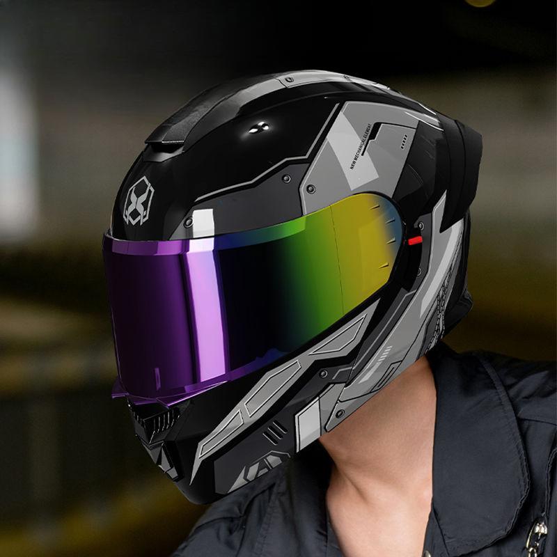 Motorcycle Helmet Men's Face Lifting Helmet Four Seasons General Motorcycle Winter Warm Women's Electric Car Helmet