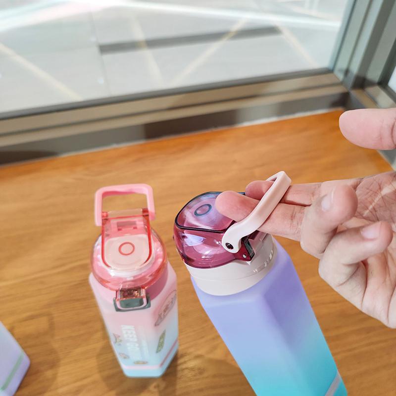 Креативная матовая пластиковая бутылка для воды с бриллиантами и ситечком для чая, портативная бутылка для воды с прямым напитком и наклейкой для разделения чая