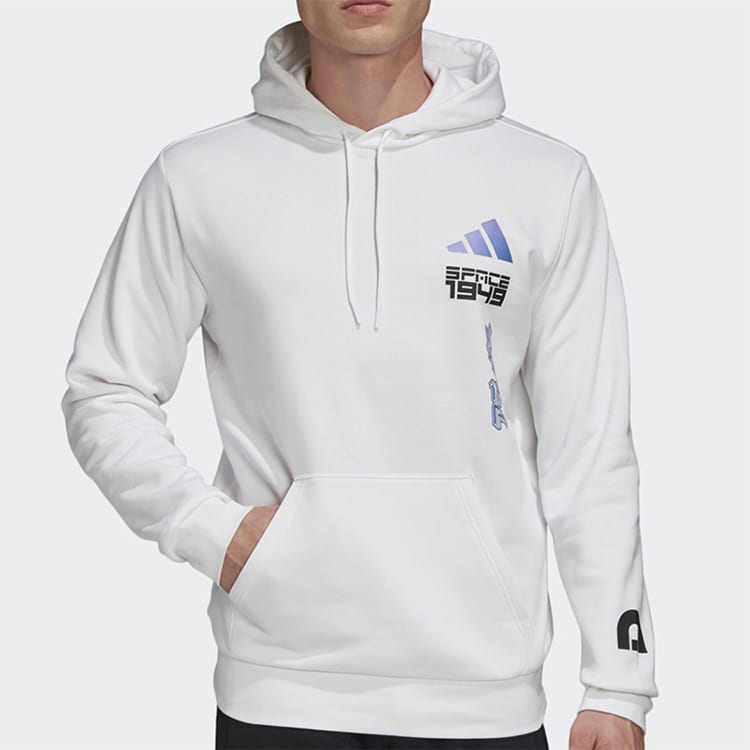 Adidas Sweatshirts Men's White Hooded Moderate Regular GI6397