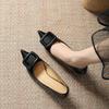 French Versatile Single Shoes Women's 2025 Spring and Summer New Fashionable and Comfortable Pointed Square Buckle Shallow Mouth Temperament Thin