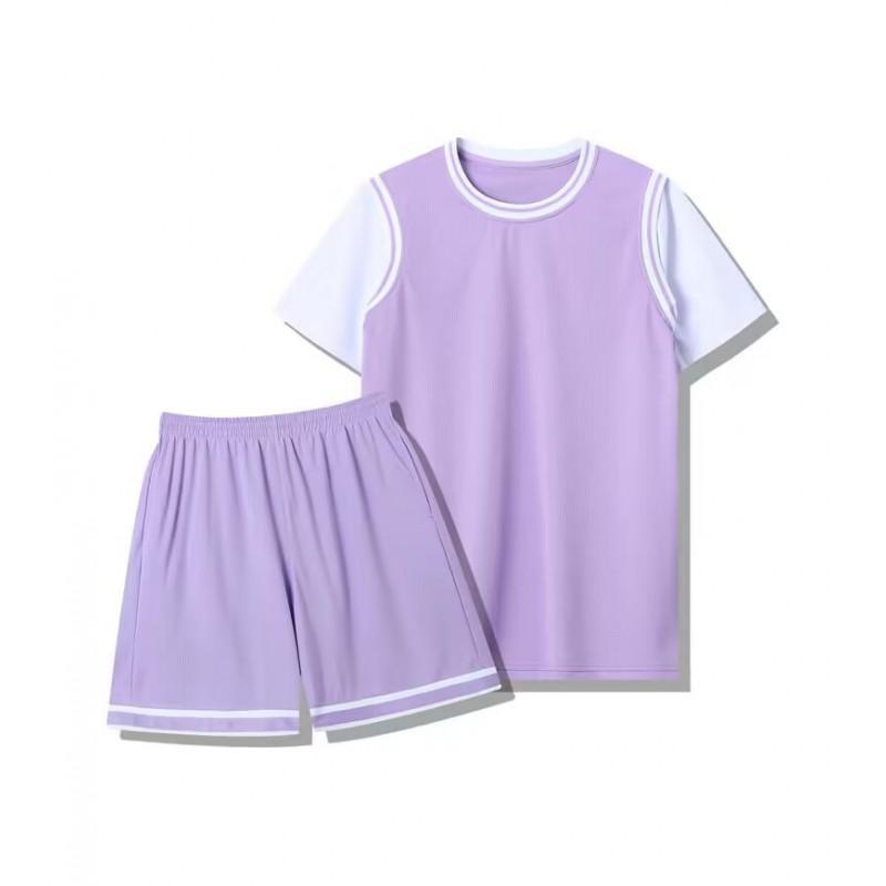 Customizable Basketball Jersey Set Two-Piece Short Sleeve Uniform Team Sports School Competition
