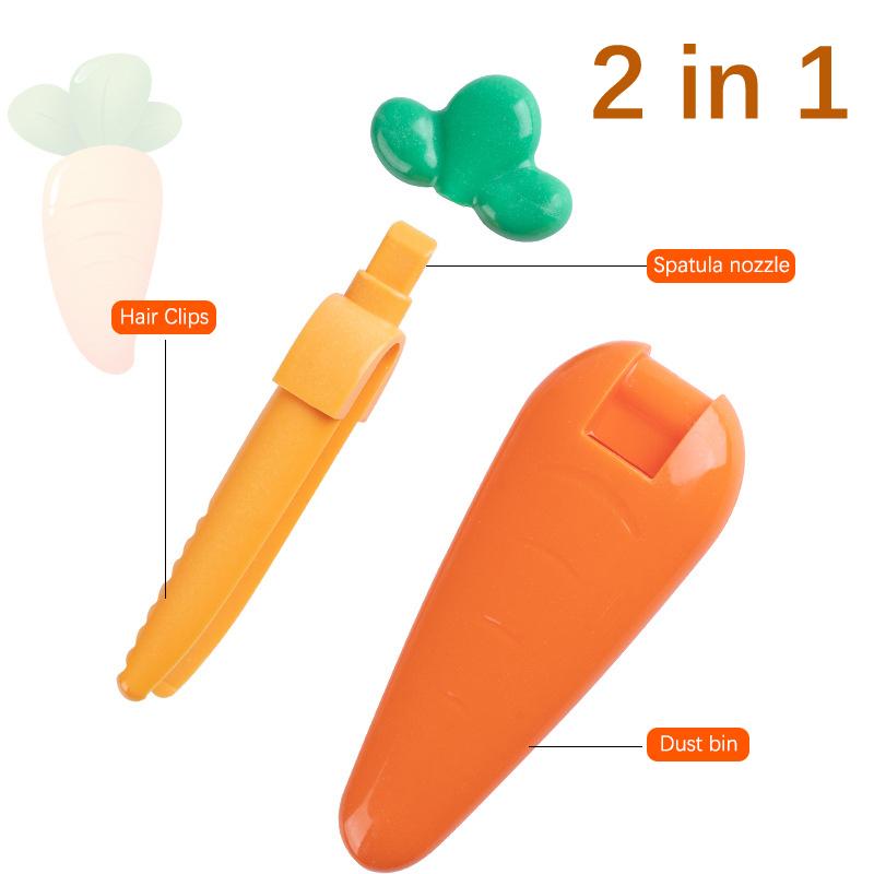 Милая форма морковки 2-в-1 Зажим для мусора Лопатка для удаления пятен пыли Инструменты для чистки кухонной раковины Зажимы-ловушки для волос в ванной