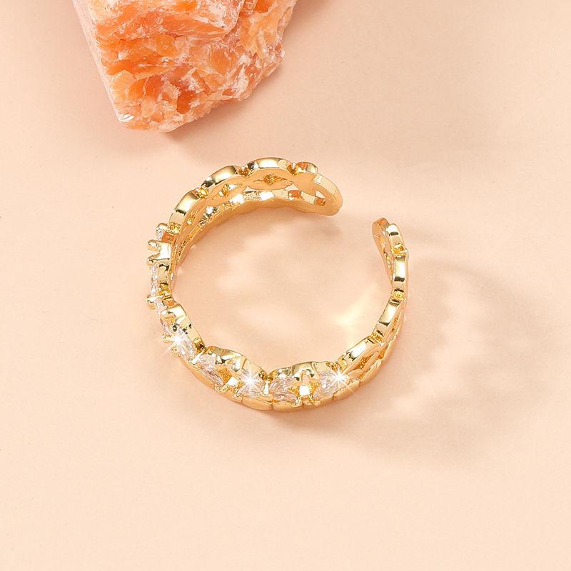 GemChic женское кольцо со сверкающим цирконием, регулируемое кольцо с крестообразным отверстием, роскошное кольцо на указательный палец, браслет на день рождения, рождественские украшения, подарок