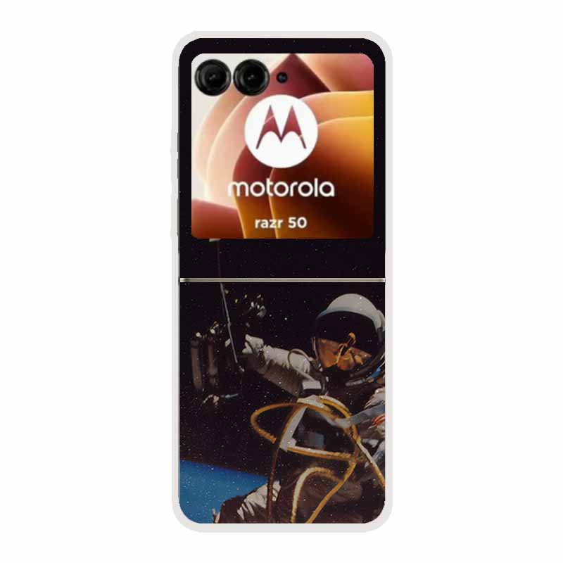 Чехол для Moto Razr 50 Прозрачный Пластик Жесткий Окрашенный Космический Прозрачные Чехлы для Телефона для Motorola Razr 60 50 Coque Razr 2024 PC Чехлы