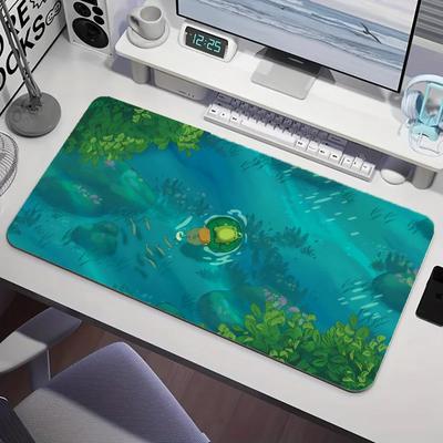 Мультяшная Милая Лягушка Коврик для Мыши XXL Большой Игровой Аксессуар Ковер Длинный Коврик для Стола HD Нескользящий Коврик для Компьютерной Клавиатуры Ноутбука Длинный Коврик для Мыши