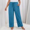 Женские однотонные широкие штаны для йоги больших размеров, свободные повседневные спортивные штаны с карманами и завязками