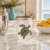 Stylish Nautical Themed Cup Marine Animal Theme Clear Glass Tumbler, Handcrafted Painted Glassware, Elegant Celebration Gift Creative Unique Drinking