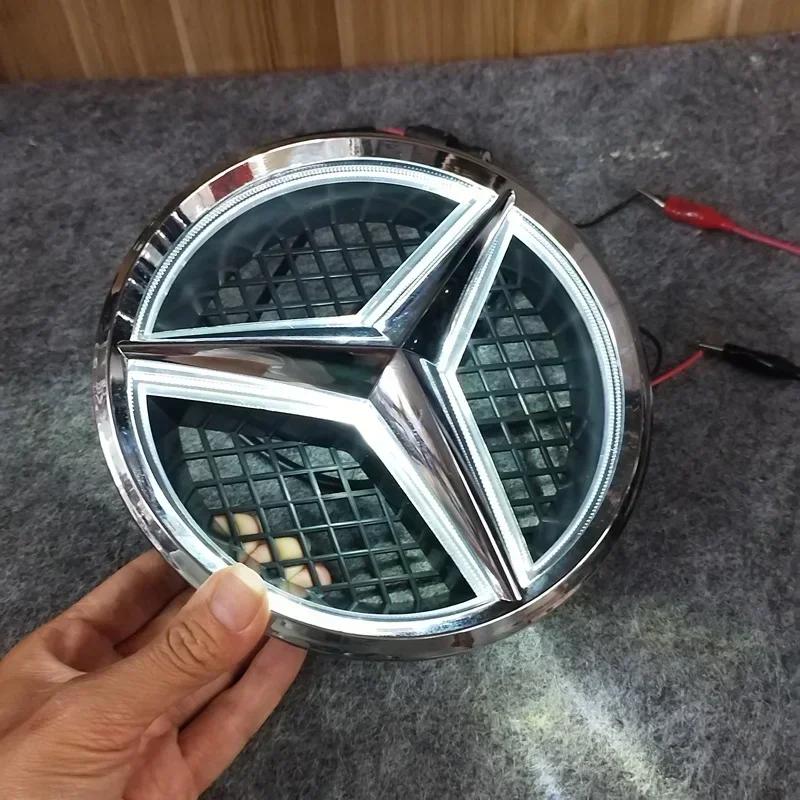 Автомобильная наклейка Для Mercedes Benz Автомобиль Передняя решетка Логотип Свет Зеркальная поверхность Светодиодный значок Эмблема Светящийся Декоративный свет Для Mercedes Ben
