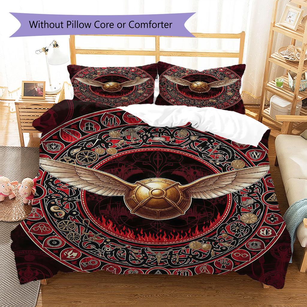 Magictools Pattern Bedding Quilt Set Quilt Cover Pillowcase Home Decoration Birthday Gift (1 * duvet cover + 2 * pillowcase, without core)