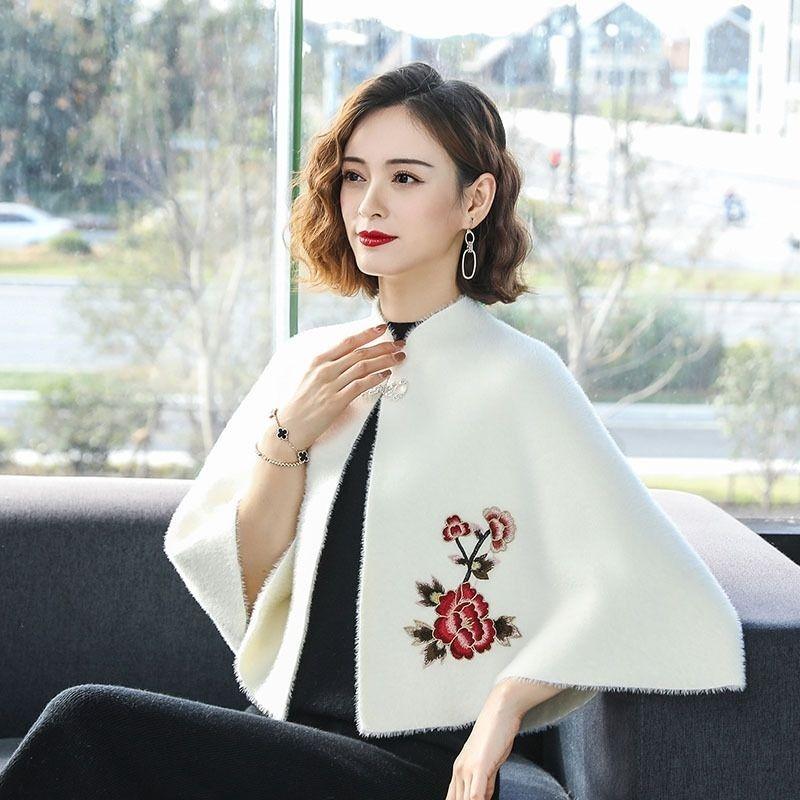 Накидка шаль маленькое пальто женское короткое осенне-зимнее толстое кардиганное пальто накидка на плечо женский вязаный свитер