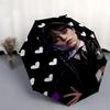 Wednesday Addams Themed Automatic Opening and Closing Umbrella, Compact Travel Umbrella, Lightweight and Portable, Suitable for Beach Commut