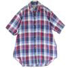 Beauty Products Check Pattern Short Sleeve Cotton Shirt L Blue Men's Used
