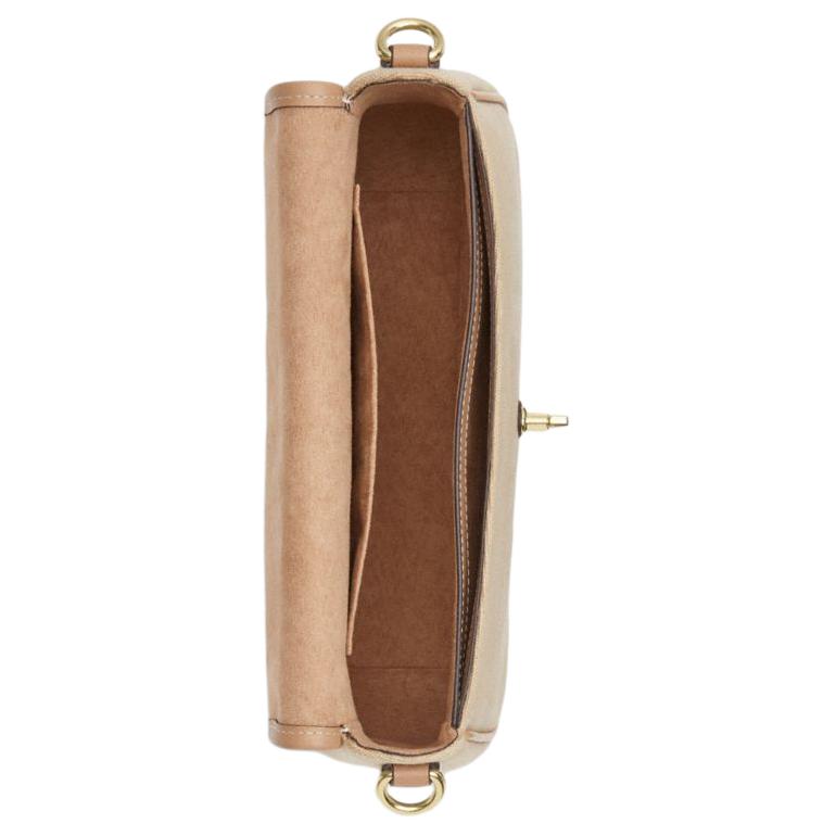 Coach Hadley 25 Monogram Flap Top Handle Crossbody Bag Medium Women handbags Deep-Natural CAK49-IMLG6