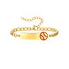 Custom Name Basketball Bracelet Engraved Stainless Steel Adjustable Kids Sports Jewelry Birthday Gift for Boys Girls