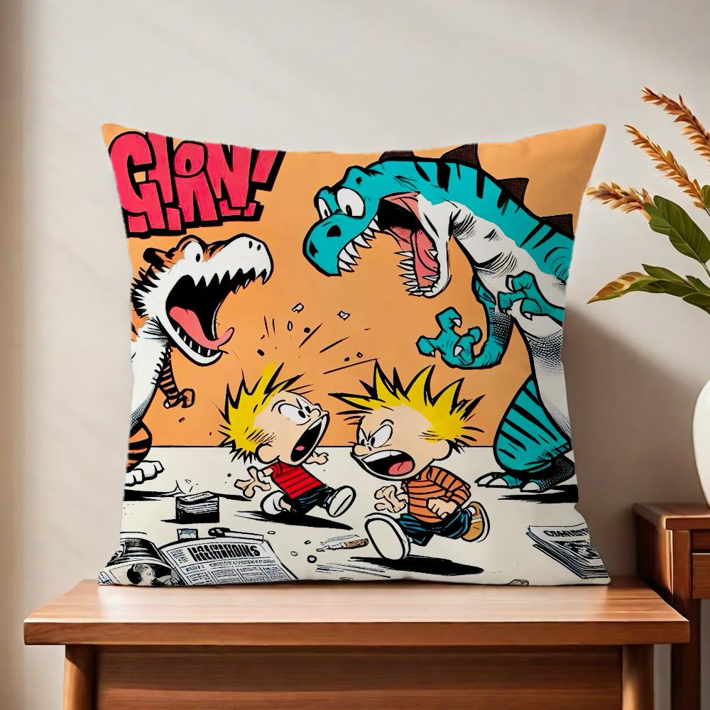 Ccalvinn logo anime cute cushion cover For Pillow Printing Sofa Decoration Home Car Room Coffee Shop Office Nordic Simplicity