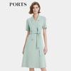 PORTS Women's Elegant Belted Commuter Dress LP8D187KWB008