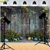 Пастельный Счастливый День Пасхи Фотофон Реквизит С Пучком Яиц Тыква Кролик Детский Портрет Вечеринка Фото Фон ES-01