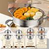 MAXCOOK 3-Tier 304 Stainless Steel Steamer Pot (28cm)