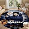 Custom Name Personalized Damon Salvatore Print Round Rug, Versatile Home Decor Carpet, for Playroom, Apartment, Balcony, Entryway, Hallway Gift