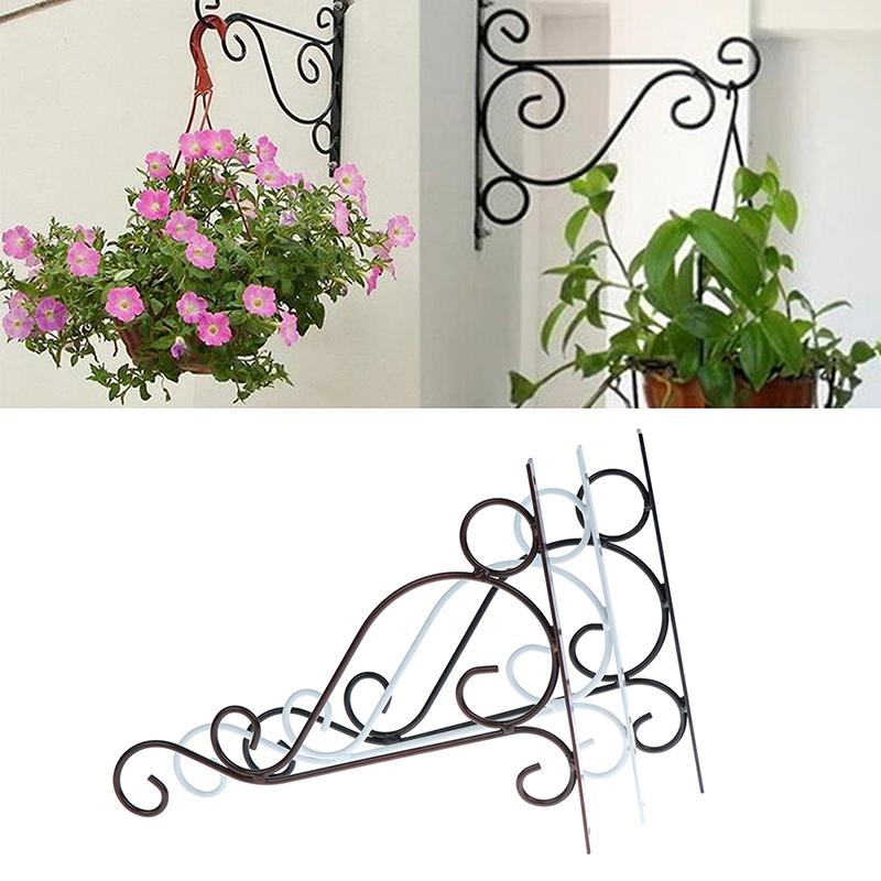 Железный цветочный горшок, крючок, растения, ландшафтный кронштейн, настенный балкон, домашний декор