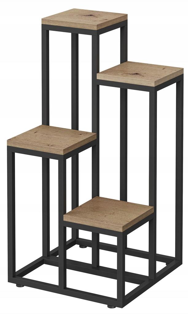 Kwietnik Stojak Na Kwiaty Rośliny Artisan-Czarny Podłogowy Stojący Metalowy