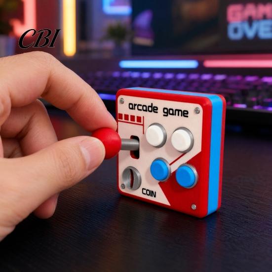 90s Game Control Panel Arcade Switch Wall Decoration, Retro with Movable Decor Rocker, Mount for E-Sports Room