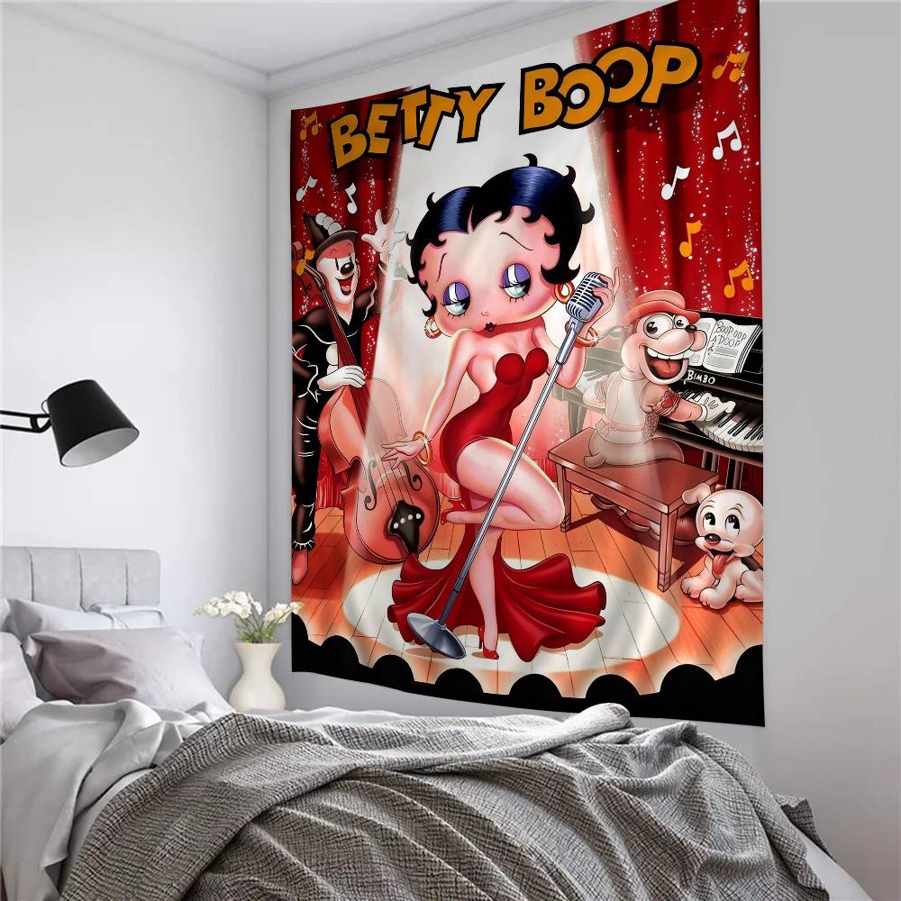 BBettyS Boop Красочный Гобелен Настенное Полотно Подвесной Таро Хиппи Настенные Ковры Декор Стены Комнаты в Общежитии