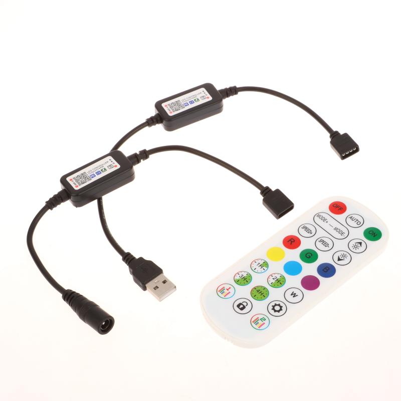 1 Set Rgb Colorful Led Light Strip Connector For App Control Dc Usb 5V-24V Music Colorful Tape Light Mini Bluetooth Controller